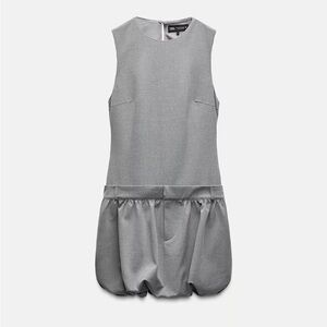 Zara Gray Voluminous Short Balloon Dress